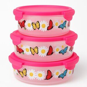 LocknLock Butterfly & Daisy Food Storage Containers - Set of 3